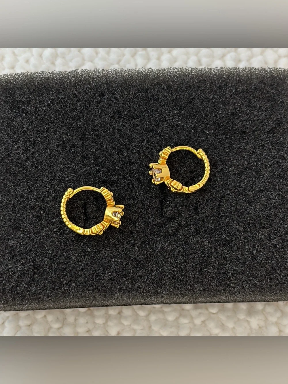 13mm CZ Small Hoop Earrings for Men Women Hip Hop Punk Streetwear Unisex Earring